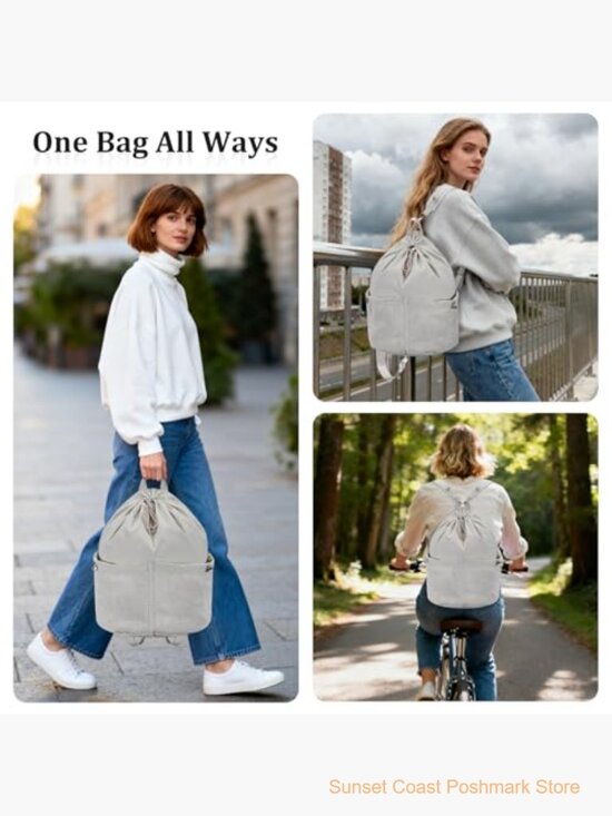 Waterproof Nylon Drawstring Backpack Adjustable Sports Travel Bag main image 6